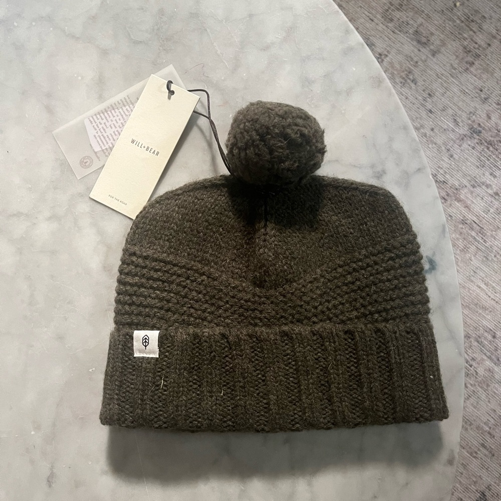 NWT Tasman moss will + bear beanie